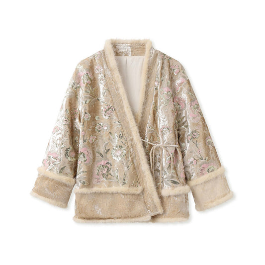 Embroidered Jacket Floral Stylish Stitching